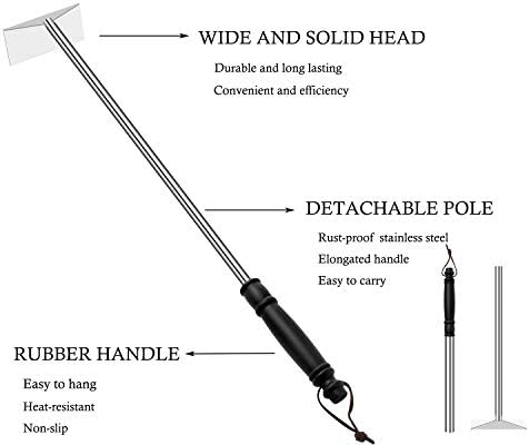 Grilliance Charcoal Grill Ash Rake Hoe for Fireplace Wood Stove Pizza Oven, Stainless Steel BBQ Cleaner Poker Scraper, Elongated Cleaning Tool Accessories for Smoker, Ceramic, Kamado, Vision Grills - Image 3