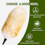 Extendable Lambswool Duster 25-64" Retractable Telescopic Handle Removable Head Multi-Surface Cleaning Tool for Ceiling Fans, Windows, High Walls, and Hard-to-Reach Areas (2pcs) - Image 3