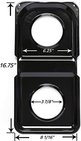 Range Kleen 1-Piece Drip Pan, Style K fits rectangle burner Gas Ranges Amana, GE, Hotpoint, Kenmore, Magic Chef, Maytag, Black Porcelain - Image 2