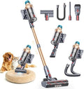 Cordless Vacuum Cleaner, 55KPA 650W 70Mins Stick Vacuum Cleaners for Home with Motorized Bed Brush, Flexible Hose, LED Touchscreen, Auto Mode, Self-Standing & Wall Mount, for Pet Hair Carpet Floor by CORDLESSVACUUMCLEANER