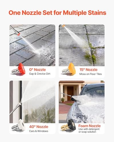 VEVOR Gas Pressure Washer 2900 PSI and 1.85 Max GPM, Upgrade Aluminum Pump with Spray Gun and Wand, 4 Nozzle Set, Gas Powered Pressure Washer for Cars, Fences, Driveways, Homes, Patios, Furniture - Image 4