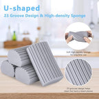 4 Pack Damp Clean Duster Sponge, Magic Sponge Eraser for Household Cleaning, Reusable Dusters Cleaning Supplies for Housekeeping, Dish, Blinds, Glass, Baseboards,Window Track Grooves and Faucets - Image 5