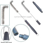 SUNRISE Fryer Brush with Long Handle (Stainless Steel with Plastic Handle, L, Single, and Double Brush) - Image 6
