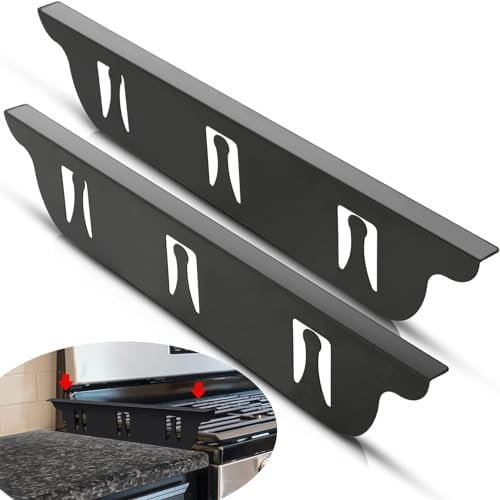 Stove Gap Covers - Stainless Steel, Stove Gap Filler | Oven Gap Cover | Heat Resistant & Easy To Clean Stove Counter Gap Cover | Gaps Filler Between Stove and Counter Guard (Black, 23.5"L, 0.9" W) by KOZYLAND