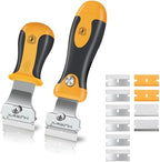 MulWark Razor Blade Scraper | 2 Handles Razor Scraper Set With Extra 12pcs Blades Heavy Duty Paint & Glass Scraper Tool With Extendable Handle for Windows, Oven Cleaning & Surface Prep by MULWARK