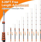 35FT High Reach Duster Kits with 5-29FT Extension Pole, Cobweb Duster with Telescoping Pole, Washable Ceiling Fan Cleaner & Window Squeegee for Glass Surfaces & High Roof - Image 4