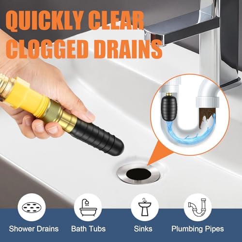 3 Pcs Drain Bladder Kit, Drain Cleaning Bladder Fits 1" to 6" Pipes, Rubber Drain Bladder Unclogger for Bathroom Sinks, Showers, Swimming Pool Drains, Kitchen Sinks and Main Drains - Image 4