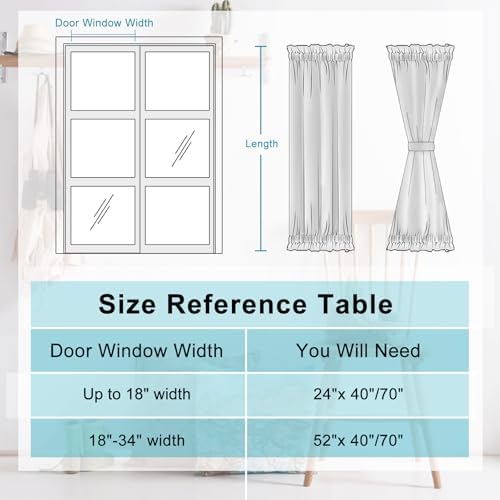 Hiasan French Door Curtains Privacy, Turquoise, 24W x 72L, 1 Panel - Image 6