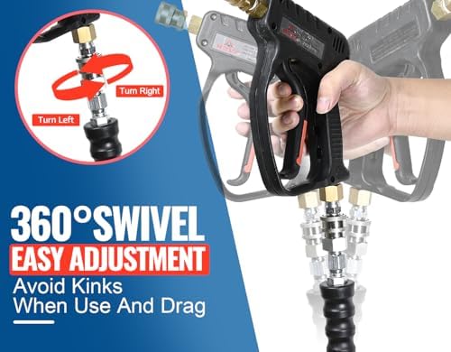 YAMATIC 3/8" Non-Marking Pressure Washer Hose 150 FT, Swivel Quick Connect - Image 6