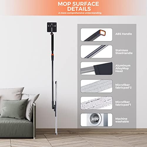 36 inch Microfiber Mop Heavy Duty Flat Dust Mop for Cleaning Floors - Image 6