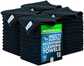 Microfiber Wholesale Cleaning Cloths (48 Pack) | Size 12" x 12"| All Purpose Microfiber Towels - Clean, Dust, Polish, Scrub, Absorbent (Black) by MicrofiberWholesale