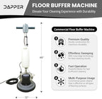 13" Heavy-duty Multi-Functional Floor Buffer Polisher Machine - Clean, Buff, Scrubb and Polish with Ease! Ideal for Carpets Too! Includes Optional Solution Tank, 2 Brushes and 3 Scouring Pads - Image 2