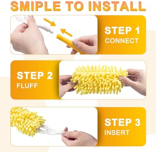 KeFanta Reusable Duster Refill for Swiffer, 8Pcs with 1 Handle - Image 5