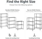 Amazon Basics 5-Shelf Adjustable Heavy Duty Steel Wire Storage Shelves for Garage, Kitchen, Easy Assembly, 36" x 14" x 72", Black - Image 6