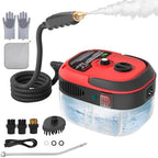 STRCEAT Handheld Pressurized Steam Cleaner,2500W Handheld High Temp Portable Cleaning Machine, Cleaning for Couch, Auto, Floor and More (Red) by STRCEAT