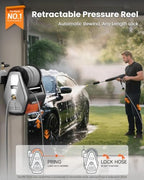 Giraffe Tools Grandfalls Pressure Washer Pro with 100FT Hoses, Light Silver - Image 2