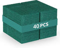 Bulk Heavy Duty Scouring Pads with Emery, 6" x 4" Large Green Scrub Pads for Kitchen Cleaning, Durable Polyester Abrasive Dish Scrubber for Pot, Pan, Grill and Stove,(40Count) by Unknown