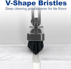 CELOX Grout Brush with Long Handle, Tile Grout Cleaner Brush for Tile Floors, for Shower Tile, for Cleaning Grout, Gray - Image 2