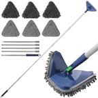 BOOMJOY Wall Cleaner Mop with 82 Inches Long Handle, Baseboard Cleaner Tool Duster with Squeegee, Ceiling Cleaning Tool with 6 Replacement Pads for Painted Walls, Window, Floor - Blue by BOOMJOY