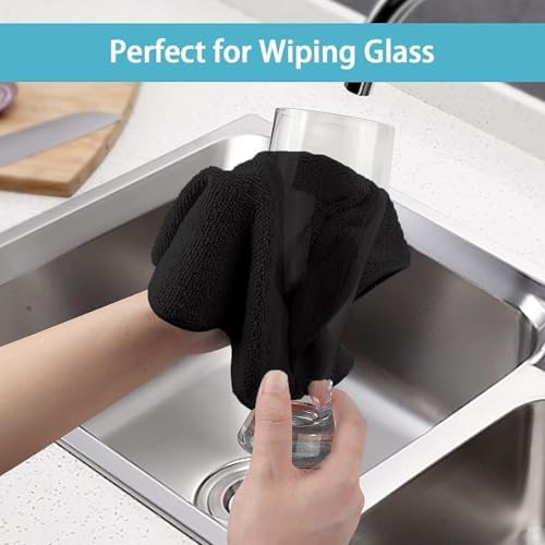 HOMEXCEL Black Microfiber Cleaning Cloth 400 Pack, Microfiber Towel for Cars, Lint Free, Scratch-Free, Highly Absorbent, and Cleaning Rags for House, Window and Glass, Cars, TV Screen 11.5 X11.5 inch - Image 5