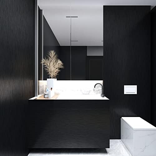 CRE8TIVE Brushed Black Stainless Steel Contact Paper for Appliances 24"x118" Black Peel and Stick Wallpaper Metallic Heat Resistant Waterproof Self Adhesive Vinyl for Kitchen Dishwasher Fridge Cabinet - Image 7
