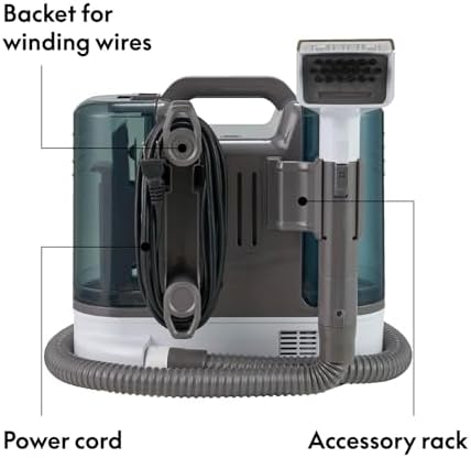 Small Car Seat Carpet Cleaner Machine for Home，Portable Hand Held Carpet Cleaner, Cars Steamer for Auto Detailing, Upholstery Furniture Steam Cleaners for Mattress Area Rugs Couch Sofas (Grey) - Image 4
