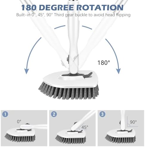 SetSail 4-in-1 Tile Tub Floor Scrubber with Floor Scrub Brush, White Grey - Image 3
