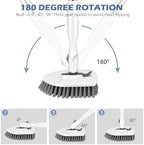 SetSail 4-in-1 Tile Tub Floor Scrubber with Floor Scrub Brush, White Grey - Image 3