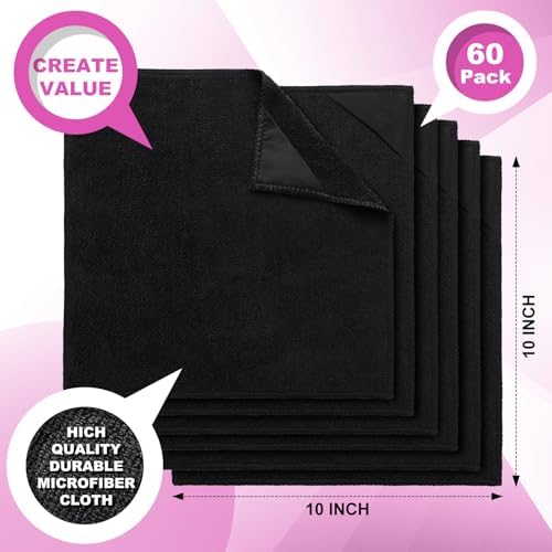 Tudomro 60 Pcs Magnetic Microfiber Cleaning Cloth, Black - Image 2