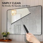 Long Handle Shower Squeegee for Glass Doors, 15-51" Telescopic Window Squeegee with Extension Pole, 2-1 Extendable Bathroom Squeegee with Fiber Scrubber for Shower Glass, Mirrors, Tile Walls & Windows - Image 4