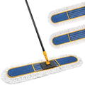 24”Dust Mop for Floor Cleaning, Heavy Duty Sweeper Broom Catches Dust, Pet Hair, and Debris, Washable 2 Cotton Mop Pads, Floor Duster for Hardwood, Tile, Laminate, and LVP Flooring by TrueYee
