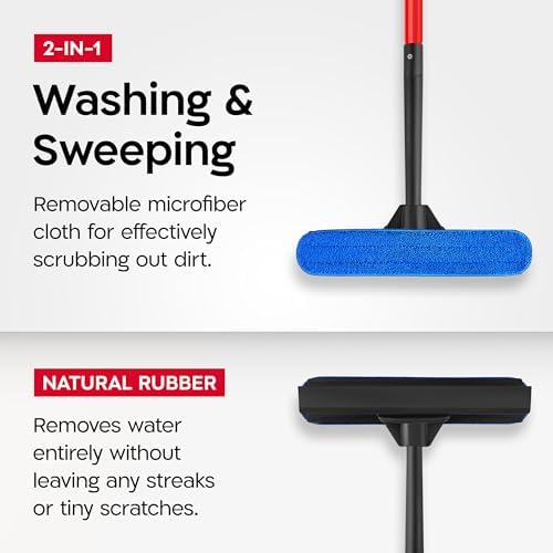 Tyroler Windows Washing Kit with Extension Pole | 12"-80" 5-Part Handle - Image 2