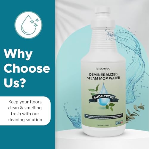 Steam & Go Demineralized Water for Steam Mop, Eucalyptus Mint, 32 oz - Image 3