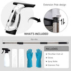 Window Vacuum Squeegee Cordless, Window Vacuum Cleaner with 2000Pa Streak-Free Suction, 30–40" Extension Pole, 11-Inch Cleaner Tool for High Windows, Shower Glass, Tiles & Mirrors - Image 5