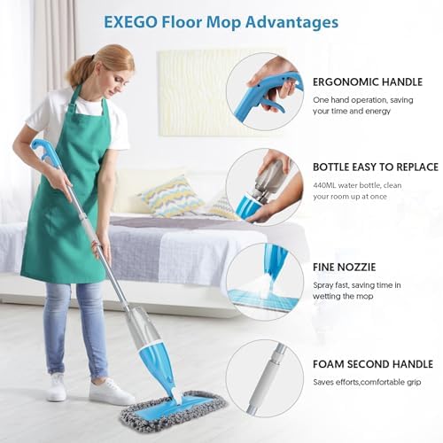 Spray Mop Wet Dry Mops Refillable: Hardwood Floor Mops for Floors Cleaning - Image 2