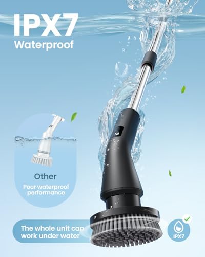 Electric Spin Scrubber, Power Shower Cleaning Brush with Extendable Handle - Image 3