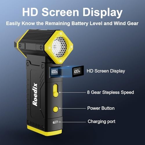 Roedix Compressed Air Duster Canned, 10000mAh 210000RPM 8-Gear Air Blower - Image 5