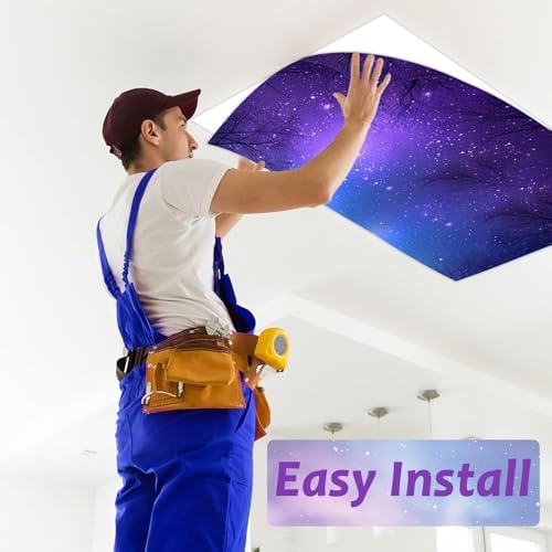 8 Pcs Fluorescent Light Covers with 80 Magnets Decorative for Classroom Ceiling Light 4 x 2 Feet Magnetic Light Covers Filter Easy Install for Office Hospitals & Home Drop Ceiling Supplies （Night） - Image 5