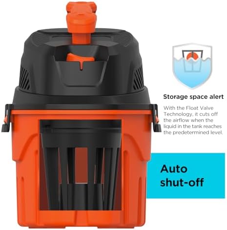BLACK+DECKER Shop Vacuum Wet and Dry, 3 Gallon 3.0 Peak HP, 3-in-1 Portable Corded Shop Vac with Accessories, Vacuum Cleaner for Home, Pet and Car(BDXV18910P-3) - Image 6