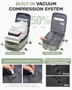 coofay Vacuum Backpack Travel with Pump Vacpack Travel Backpack with Vacuum System Mochila de Viaje Compresion al Vacio Easyvacpack Airbag Backpacks for Traveling Carry on Luggage - Image 2