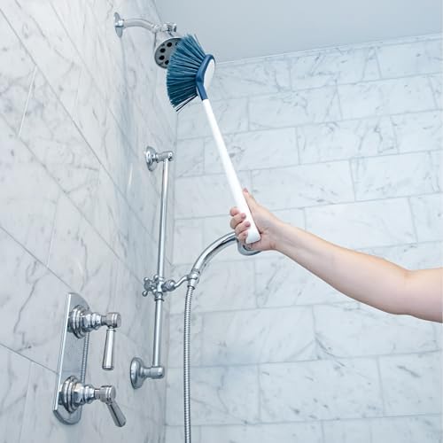 Unger EZ Reach Shower Tub and Tile Scrub Brush, Crevice Bathroom Cleaning Supplies, Non-Scratch Scrubber Tool for Showers, Fixtures, Bathtubs, Drains, Grout, and Marble - Image 4