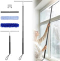 2-in-1 Window Shower Squeegee with Extension Pole for Glass Doors by Feeloco
