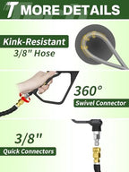 3/8" 4800PSI Pressure Washer Hose 25FT Swivel Quick Connect - Image 6