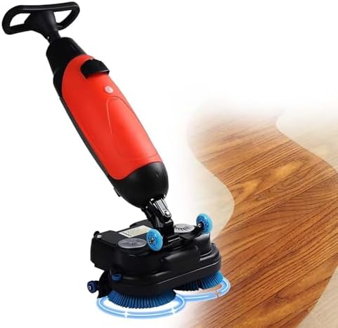 Commercial Floor Scrubber Machine, 36V/ 10.5 AH Cordless Floor Scrubber, Floor Buffer Machine, 17” Cleaning Width Commercial Floor Scrubber Machine Dual Rotary Brushes, 360° Rotating Head Red by Unknown