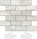 STICKGOO 10-Sheet Peel and Stick Backsplash on Subway Tile, Beige by STICKGOO