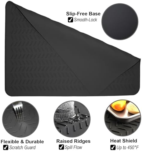 Stove Top Covers for Electric Stove, Thickened Premium Silicone Stove Mat for Glass Top Stove, 30 x 21 Glass Stove Top Cover Protector, Oven Range Top Cover, XL Dish Drying Mat - Image 3