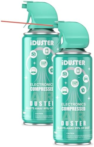 Compressed Canned Air Duster for Computer - iDuster Disposable Electronic Keyboard Cleaner for Cleaning Duster, 2PCS(3.5oz) by iDuster