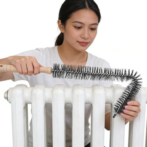 Flexible Radiator Cleaning Brush Time-Saving Multi-Purpose Tool with Wood Handle 4pcs Gap Duster for Deep Slot Cleaning for Baseboard and Heater Fins for Bedroom and Living Room - Image 7