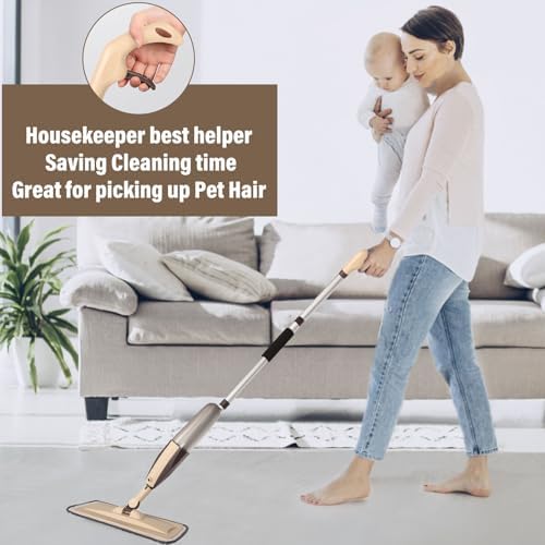 Wet Spray Mop for Floor Cleaning with 14 oz Bottle & 3 Microfiber Pads - Image 6