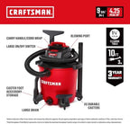 CRAFTSMAN CMXEVBE18590 9 Gallon 4.25 Peak HP Wet Dry Shop Vacuum - Image 2